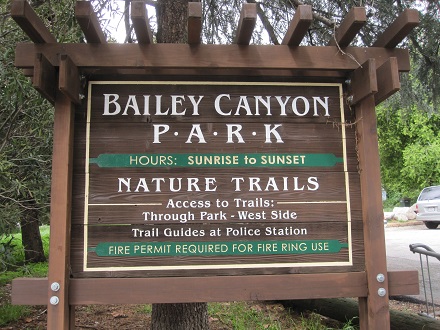 Bailey Canyon Park sign, Sierra Madre