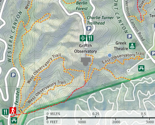 Griffith Observatory Map