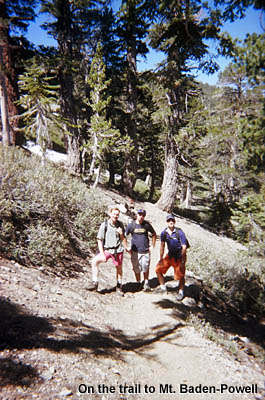 View west on the trail to Mt. Baden-Powell