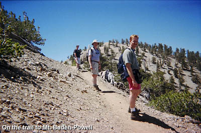 View south toward the summit