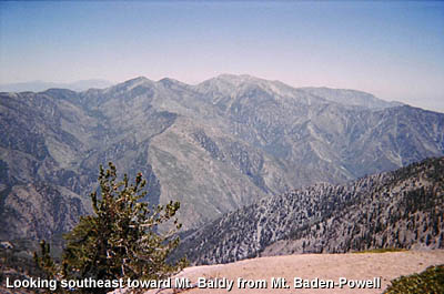 View southeast toward Mt. Baldy from Baden-Powell