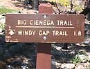 Big Cienega Trail sign on Islip Ridge