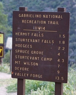 Gabrielino Trail Sign at Chartry Flat