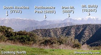 Rattlesnake Peak as seen from from Glendora Peak