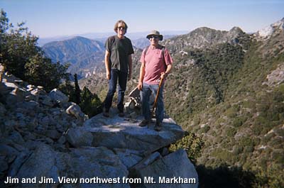 Jim and Jim -- View northeast toward with Mt. Lukens (5074') to left of them