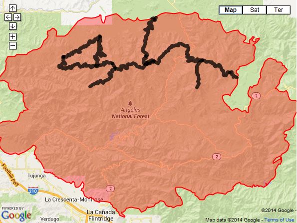 Station Fire Closure Map