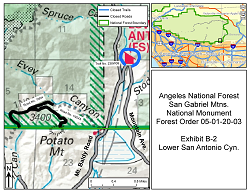 Lower San Antonio Canyon Closure Map
