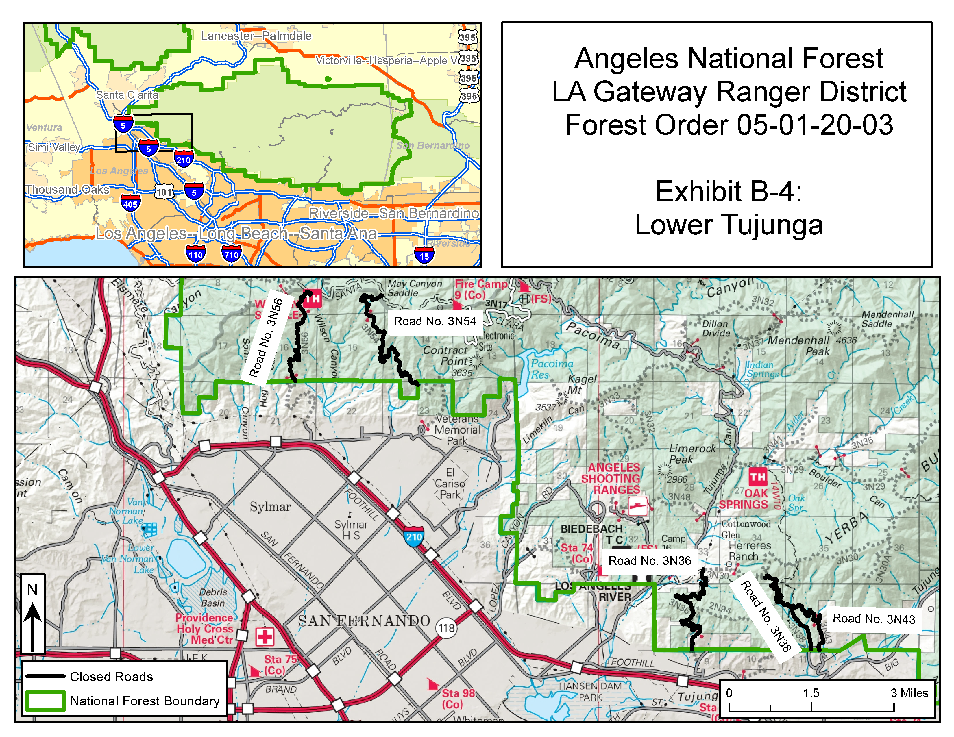 Lower Tujunga Closure Map